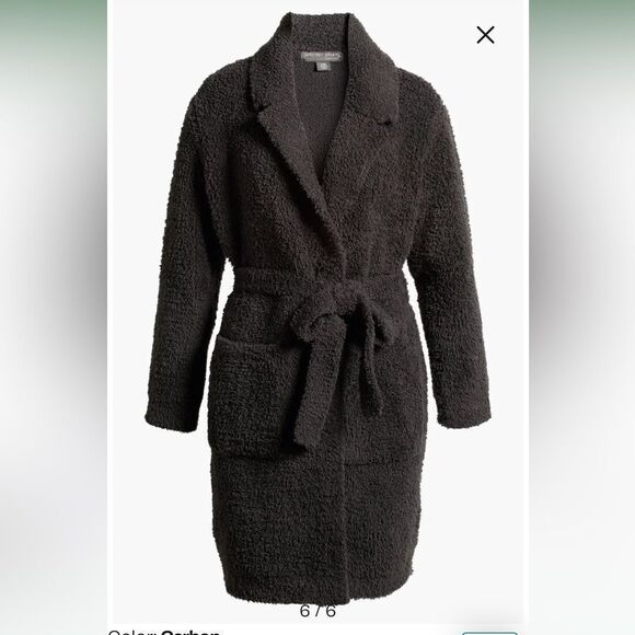Barefoot Dreams Cozychic Teddy Coat in Carbon Gray XXS/XS NWT - Picture 5 of 7